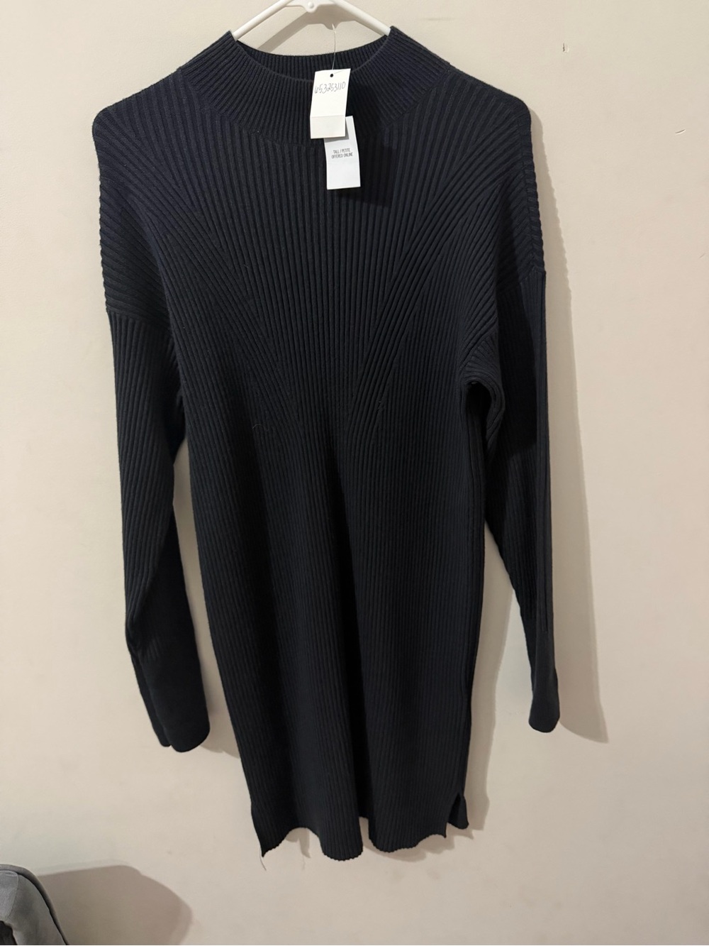 Abercrombie & Fitch Black Ribbed Longline Cowl Sweater